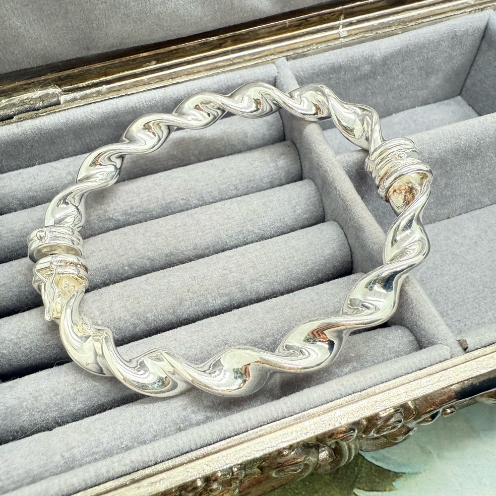 Vintage Twisted Silver Bracelet CLASP REPAIR